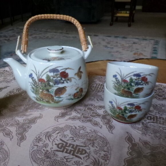 Vintage 1940s OMC Japan Tea Set | Autumn Fall Tea Set - Picture 6 of 16